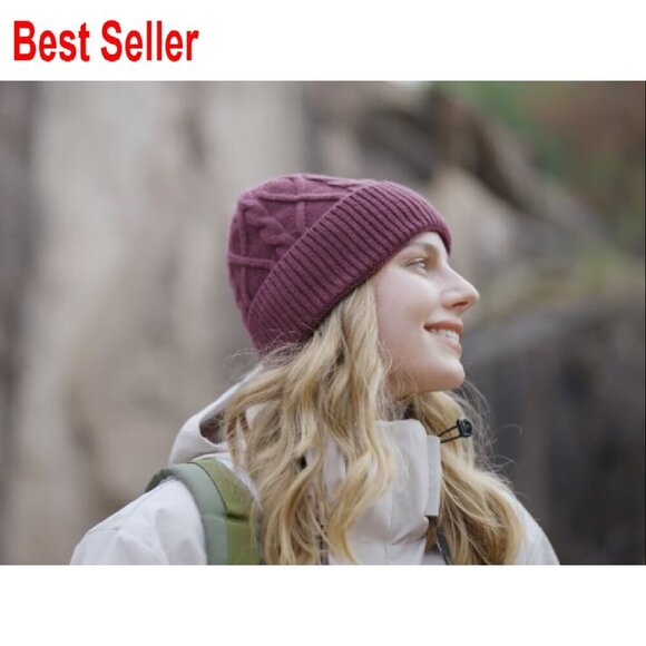 Merino Wool Beanie Knit Cuffed Winter Hat Lightweight Warm Unisex Classic main image 6